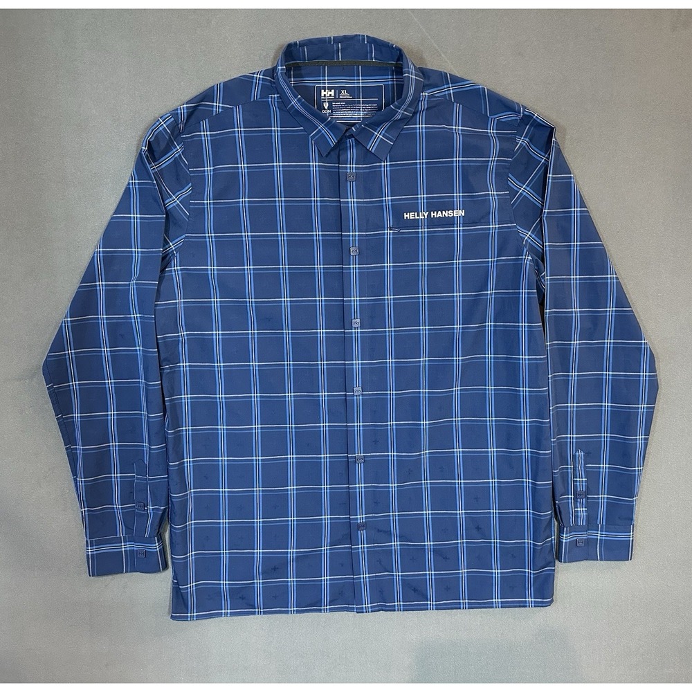 Helly Hansen Shirt Odin Snap Up Long Sleeve‎ Mens Cotton Blend Mens Size XL
